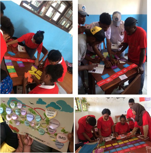 Siswa sedang asyik mengerjakan permainan edukasi kesehatan reproduksi dalam kegiatan Youth Choose